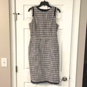 J. Crew Navy Tweed Pencil Dress - NWOT